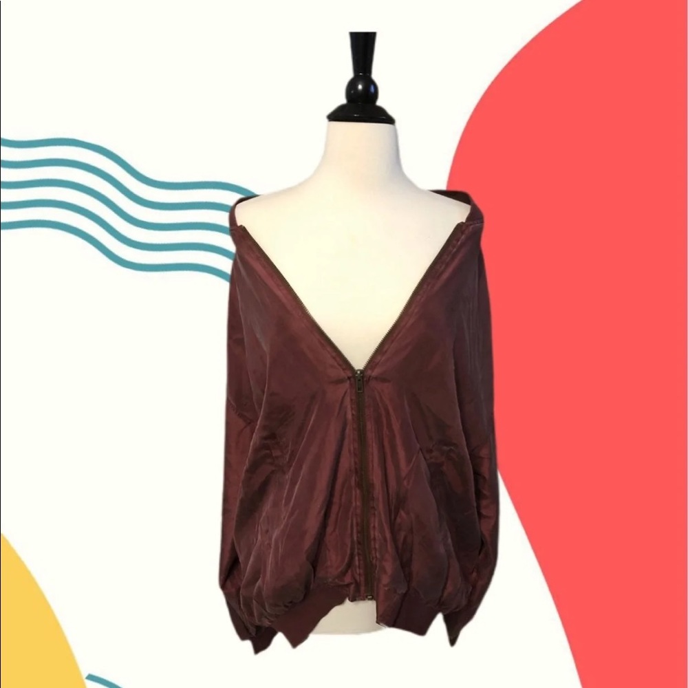 80s 90s 100% Silk bomber jacket vintage